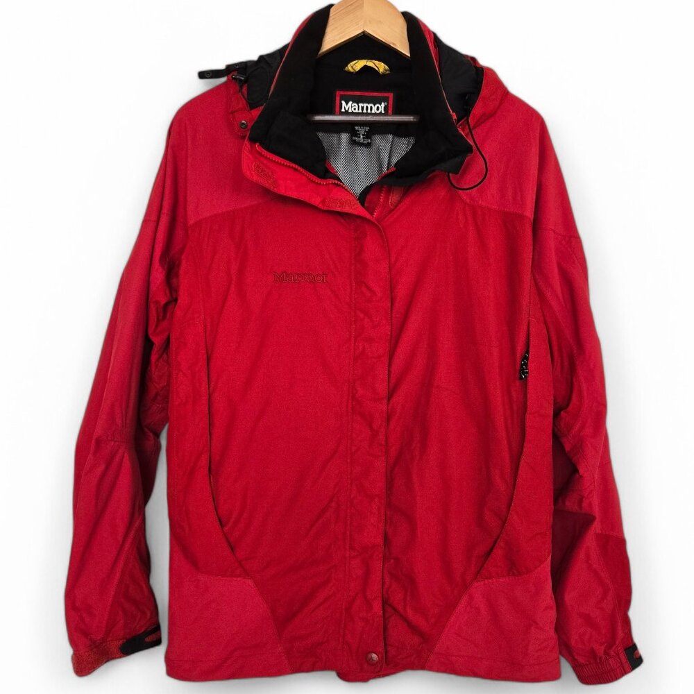 Marmot Hooded Winter Mountain Jacket Women's Tech‎ Pocket Mesh Lined Snow Ski L